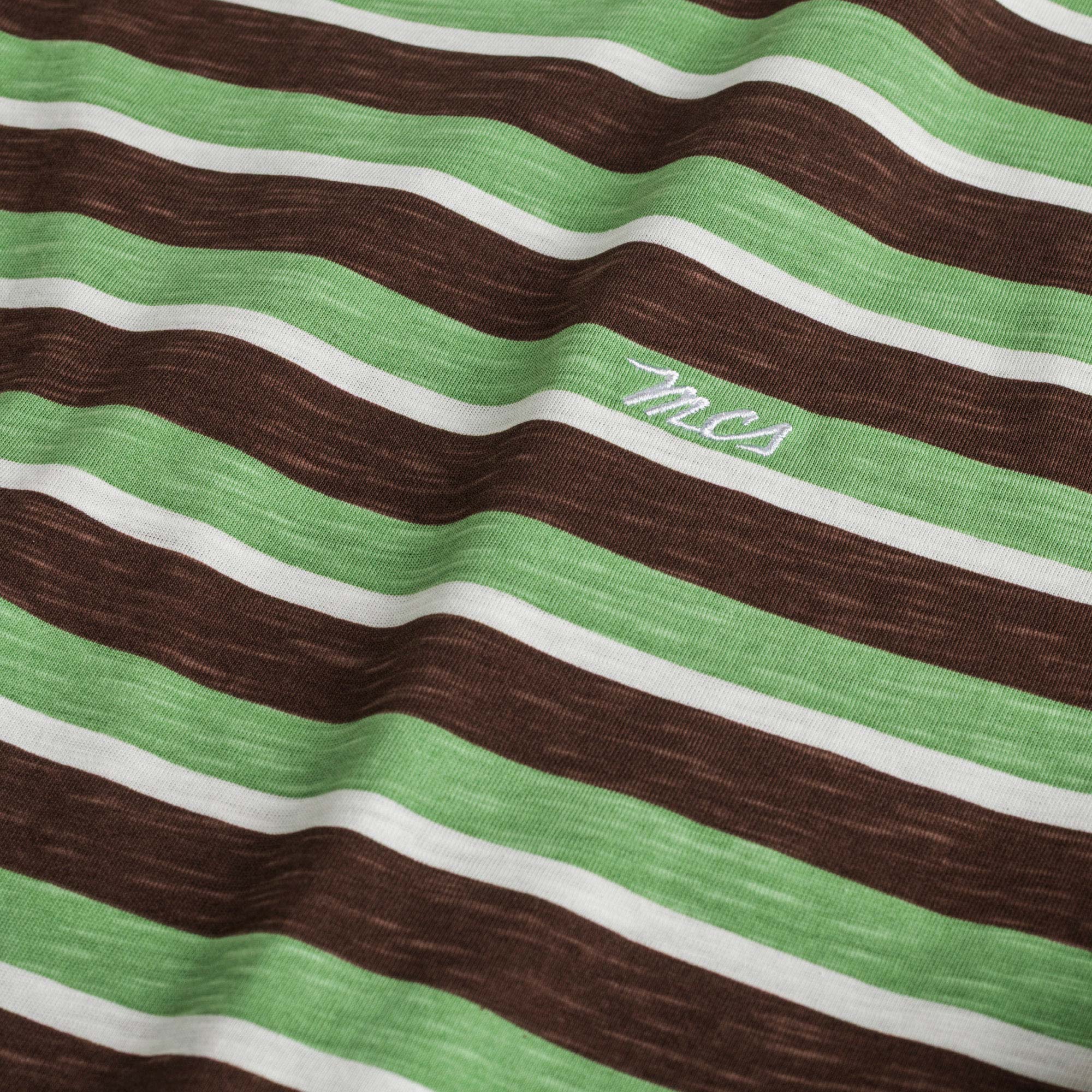 MCS T-Shirt 100% cotone fiammato a righe Marrone
