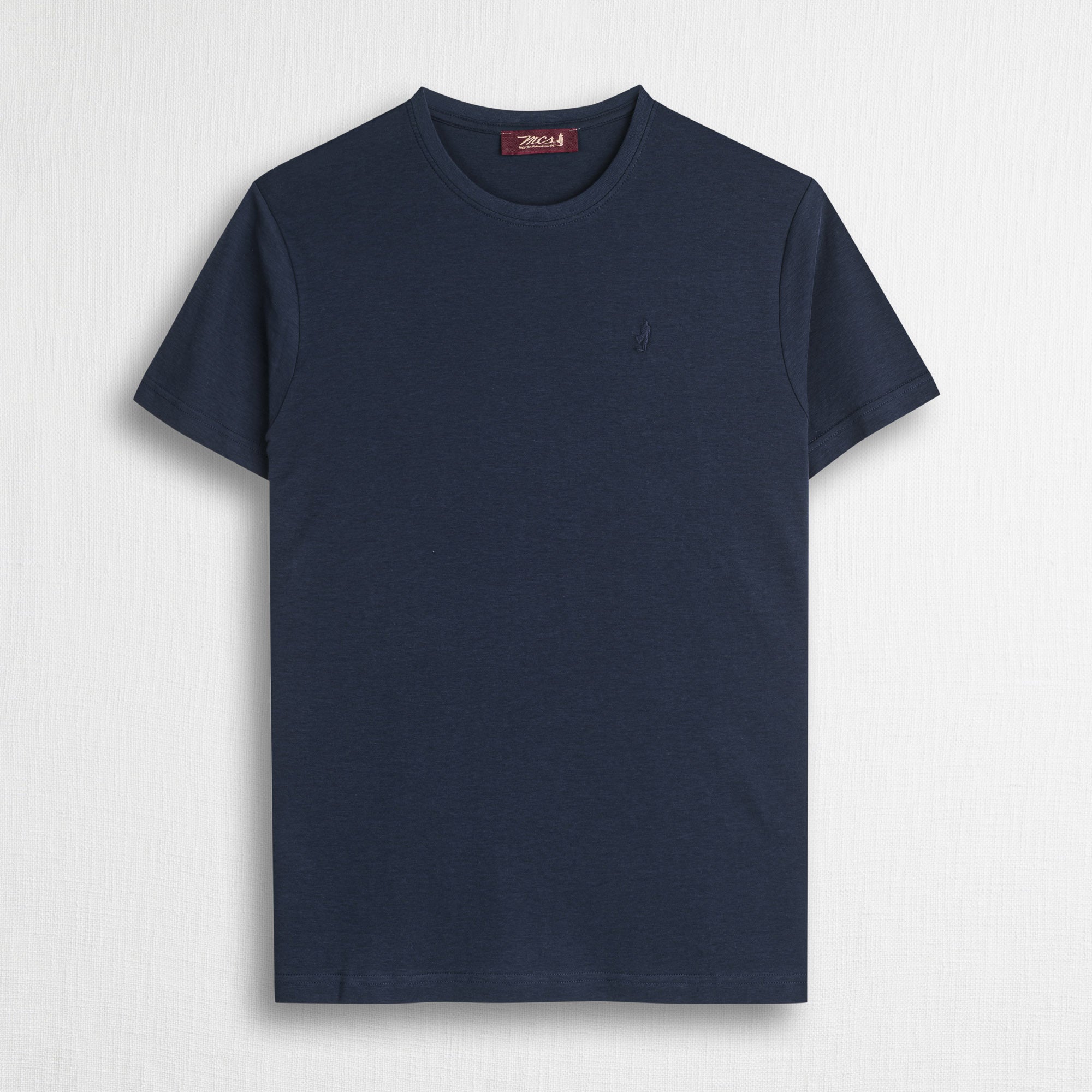 MCS T-Shirt 100% cotone mercerizzato con logo ricamato Blu