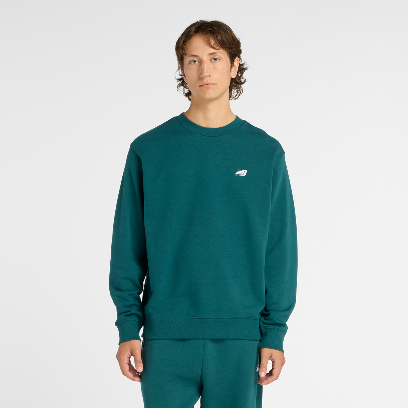 New Balance Felpa Sport Essentials French Terry Crew Verde