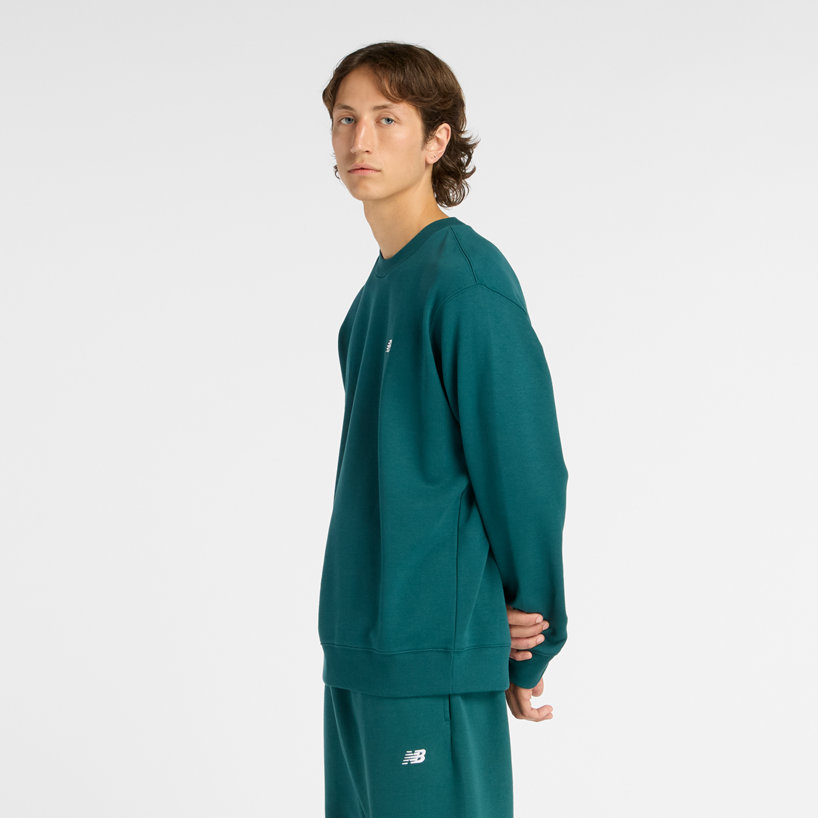 New Balance Felpa Sport Essentials French Terry Crew Verde