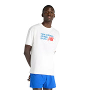 New Balance T-Shirt Athletics Premium Relaxed Chest Logo Beige