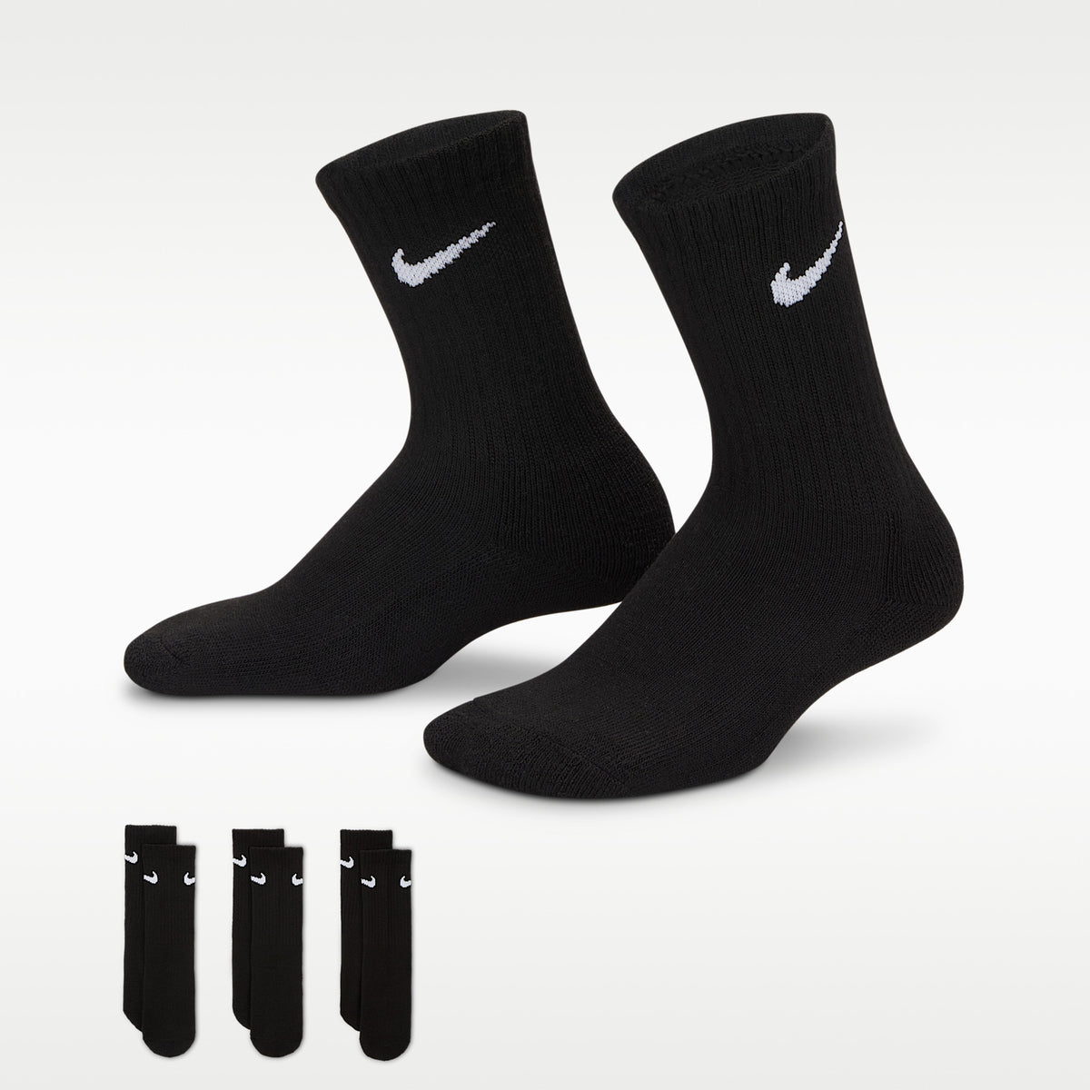 Calze Basics Crew Bambini (3 paia) - Nero