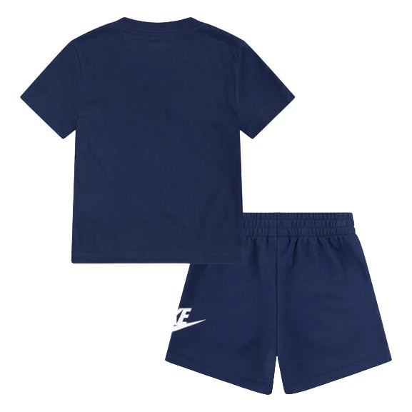 Nike Completo Sport Club Tee & Short Set Blu