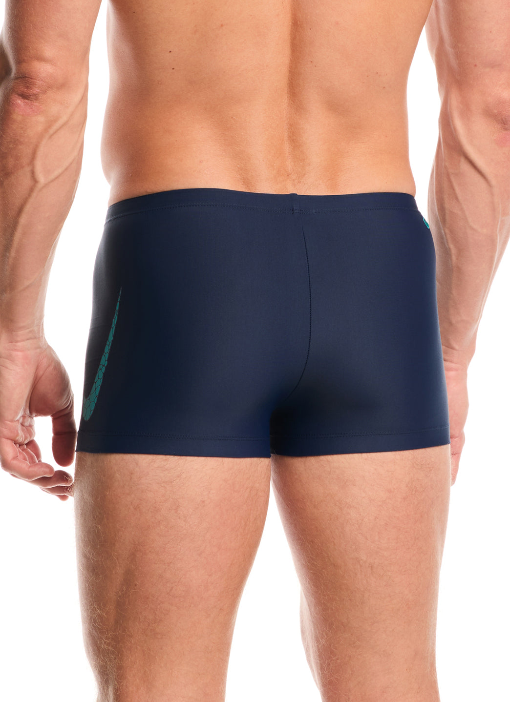 Costume Boxer Swim Logo Graphic Square Leg - Blu Navy/Turchese
