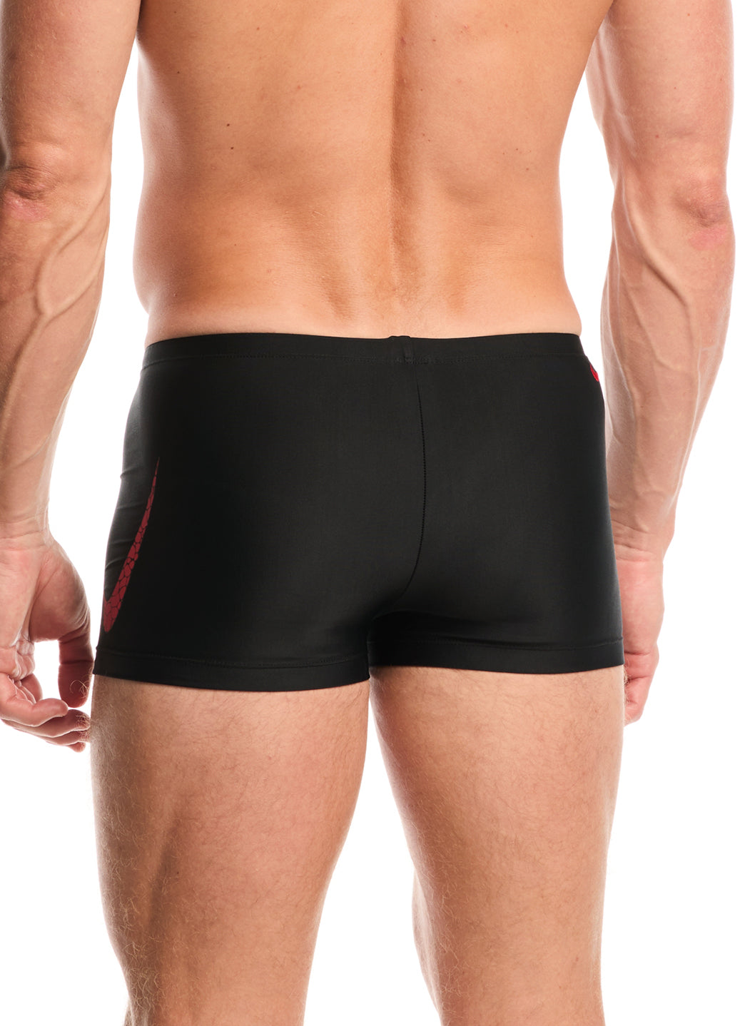 Costume Boxer Swim Logo Graphic Square Leg - Nero/Rosso