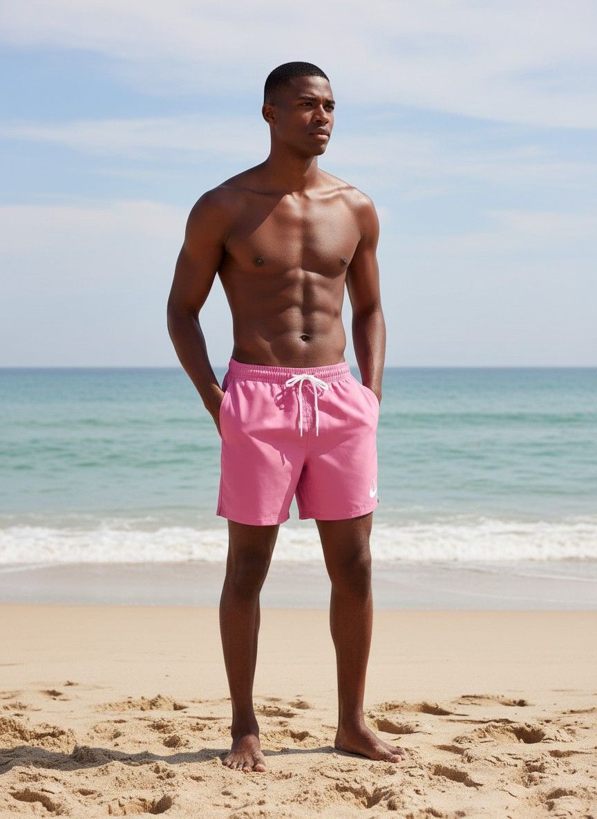 Nike Costume Boxer Swim Logo Lap 5'' Volley Rosa