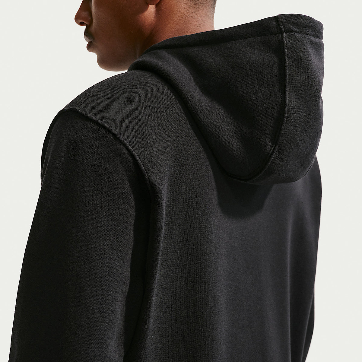 Felpa Club con Cappuccio e Zip Intera - Nero