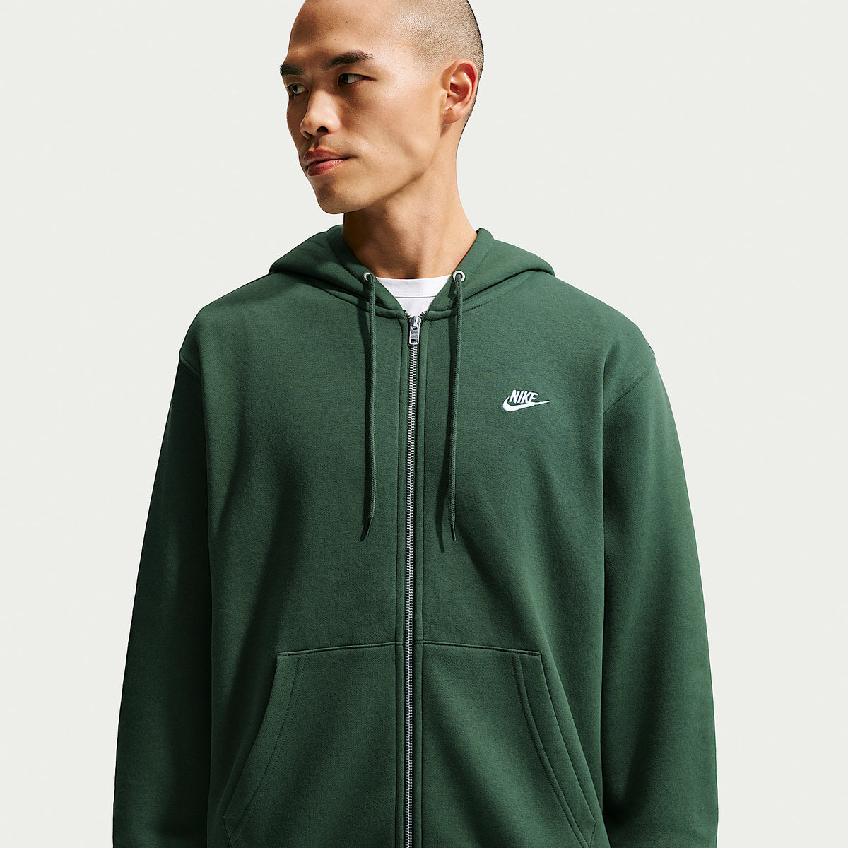 Felpa Club con Cappuccio e Zip Intera - Verde