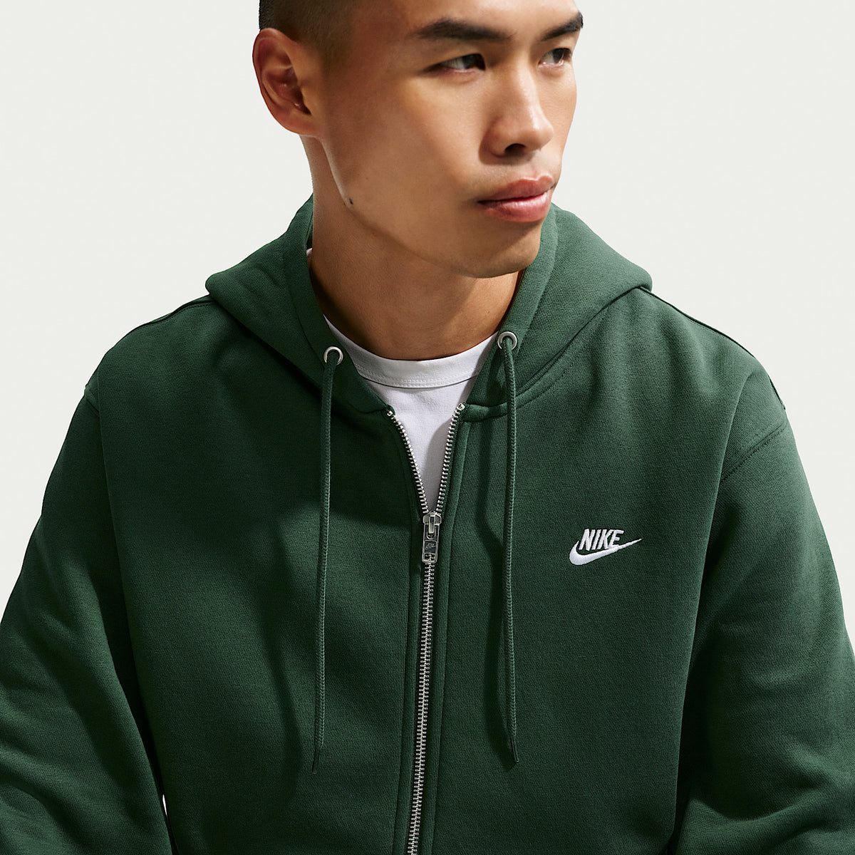 Felpa Club con Cappuccio e Zip Intera - Verde