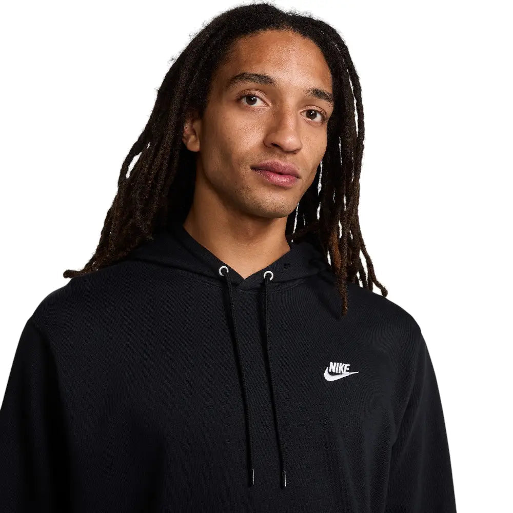 Nike Felpa Club French Terry con Cappuccio Nero