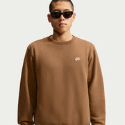 Felpa Club Girocollo in Fleece - Marrone