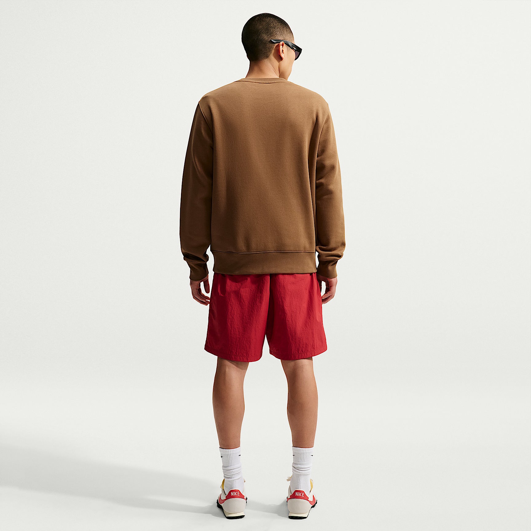 Felpa Club Girocollo in Fleece - Marrone