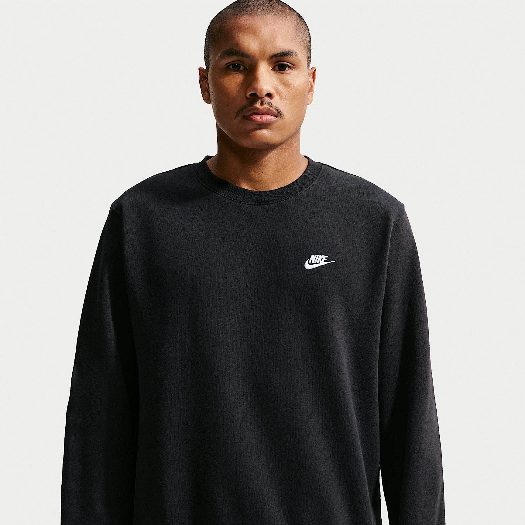Felpa Club Girocollo in Fleece - Nero