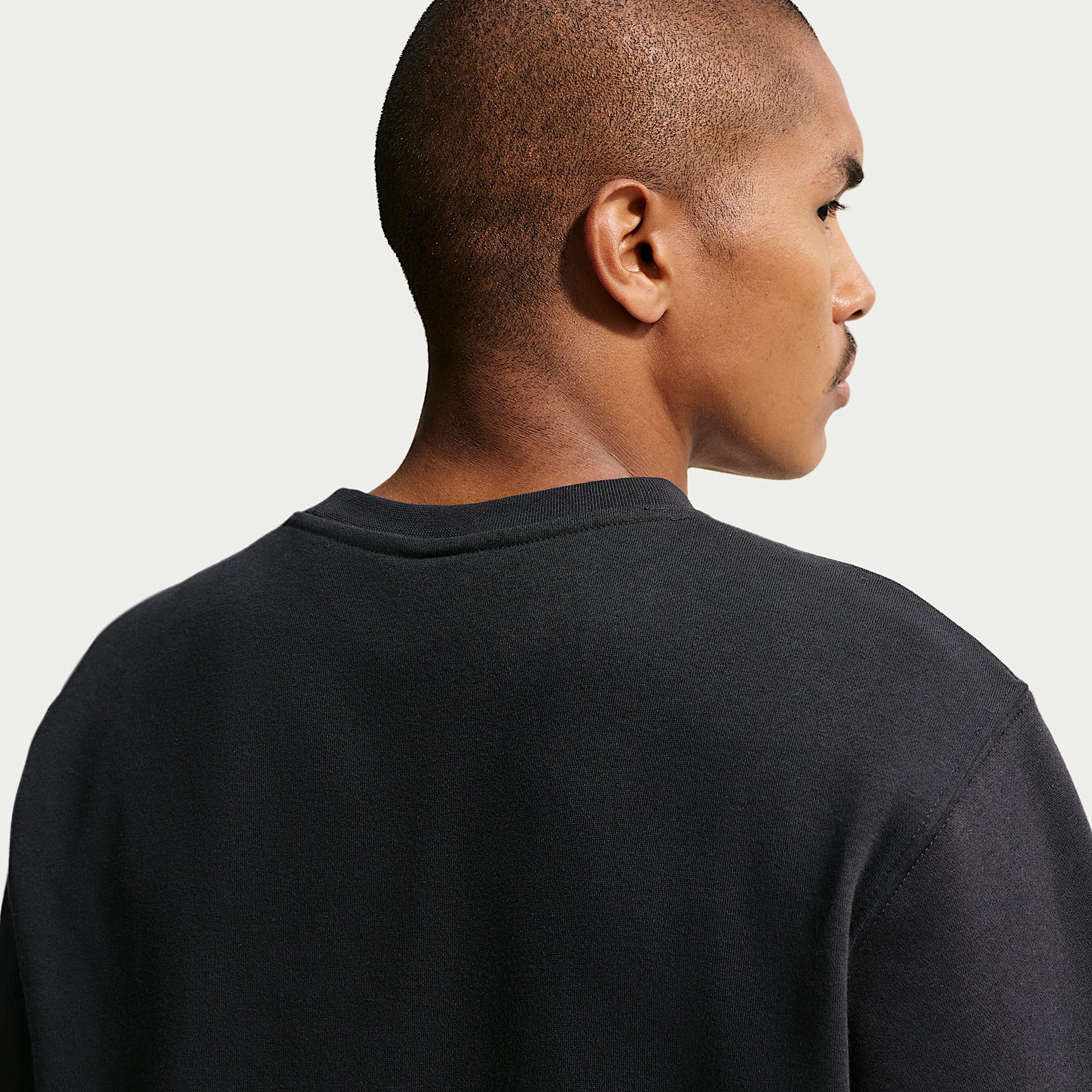 Felpa Club Girocollo in Fleece - Nero