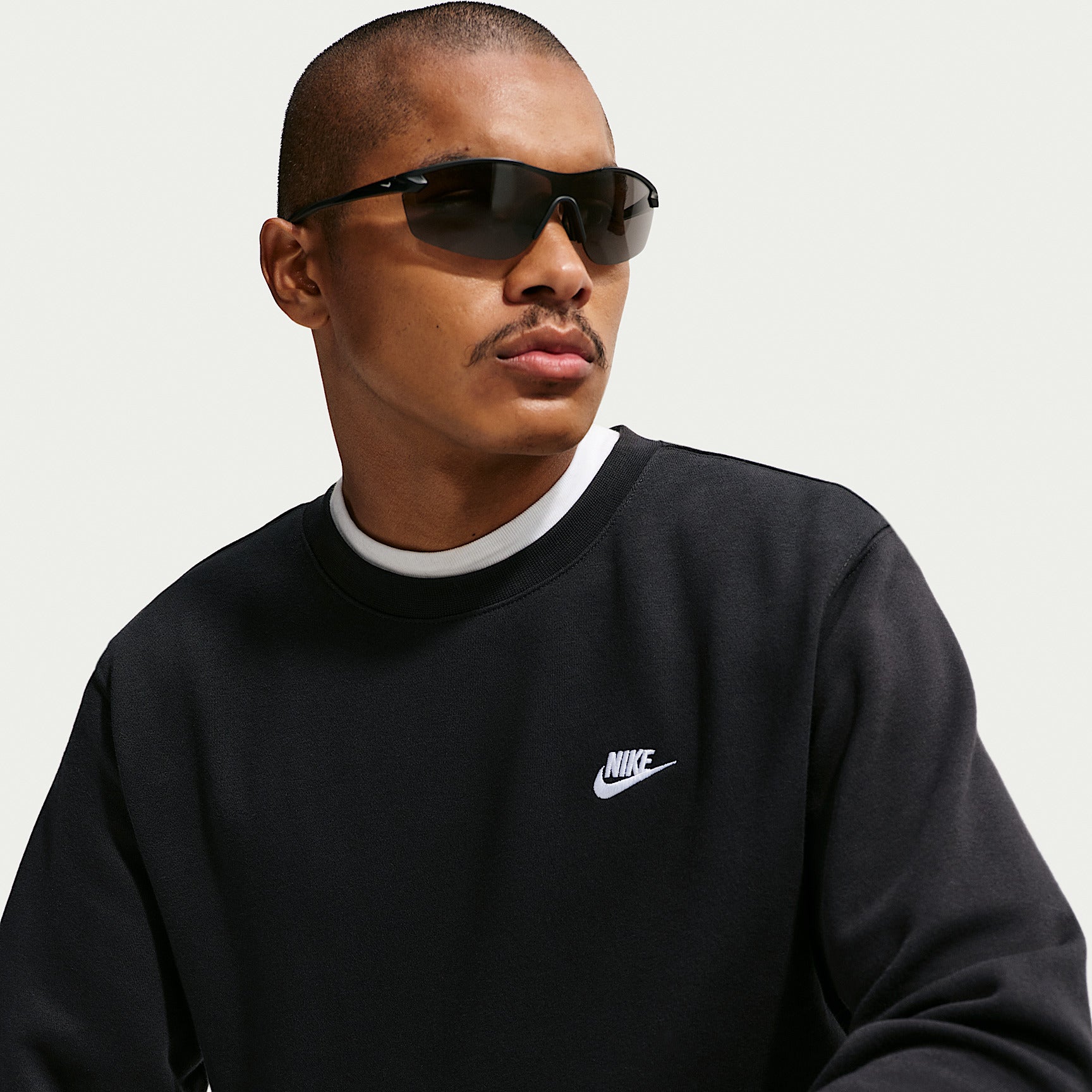 Felpa Club Girocollo in Fleece - Nero