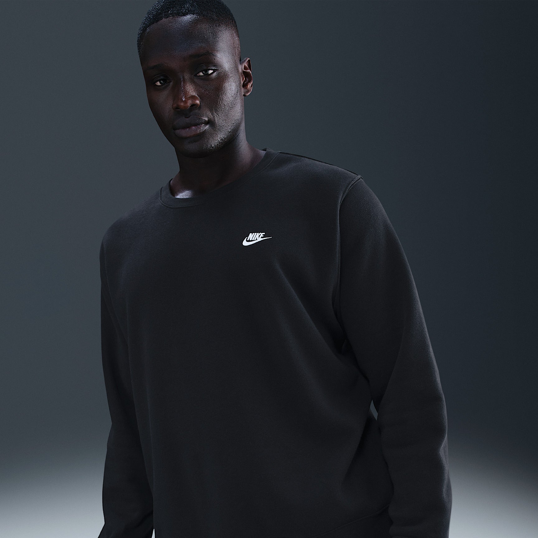 Felpa Club Girocollo in Fleece - Nero
