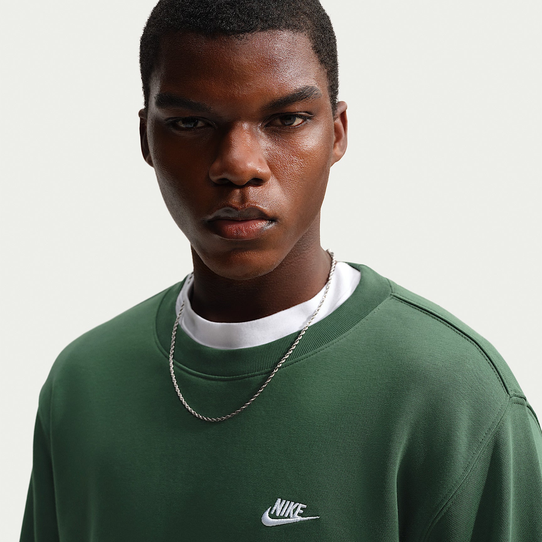 Felpa Club Girocollo in Fleece - Verde