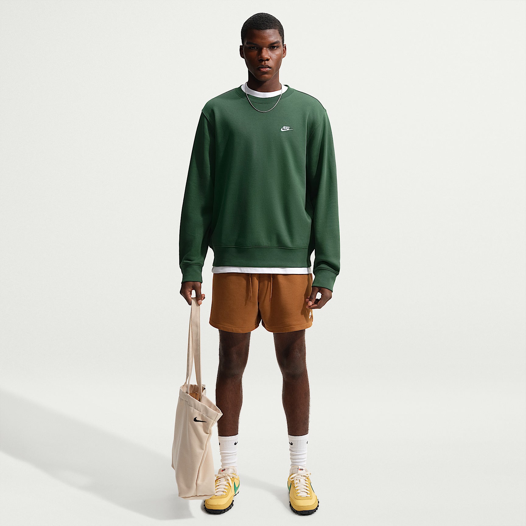 Felpa Club Girocollo in Fleece - Verde