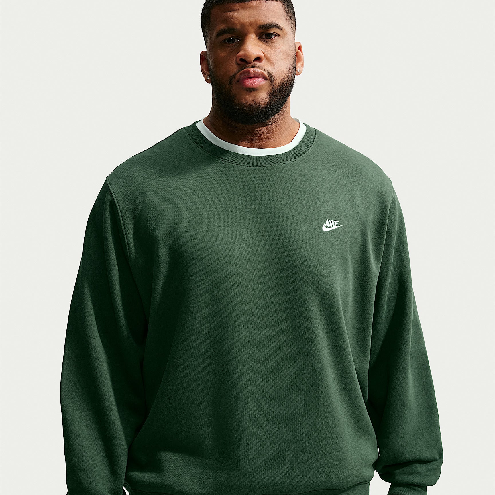 Felpa Club Girocollo in Fleece - Verde
