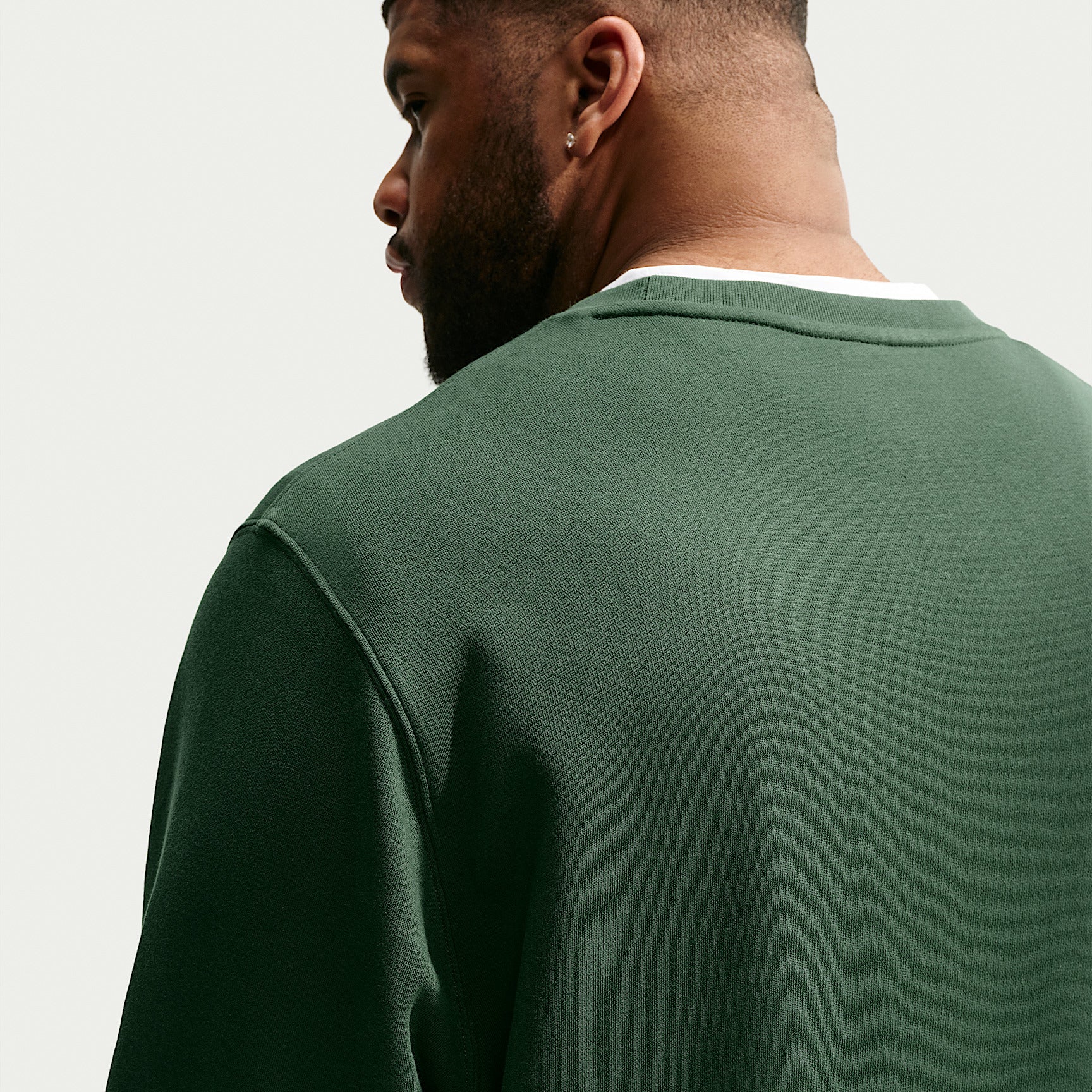 Felpa Club Girocollo in Fleece - Verde
