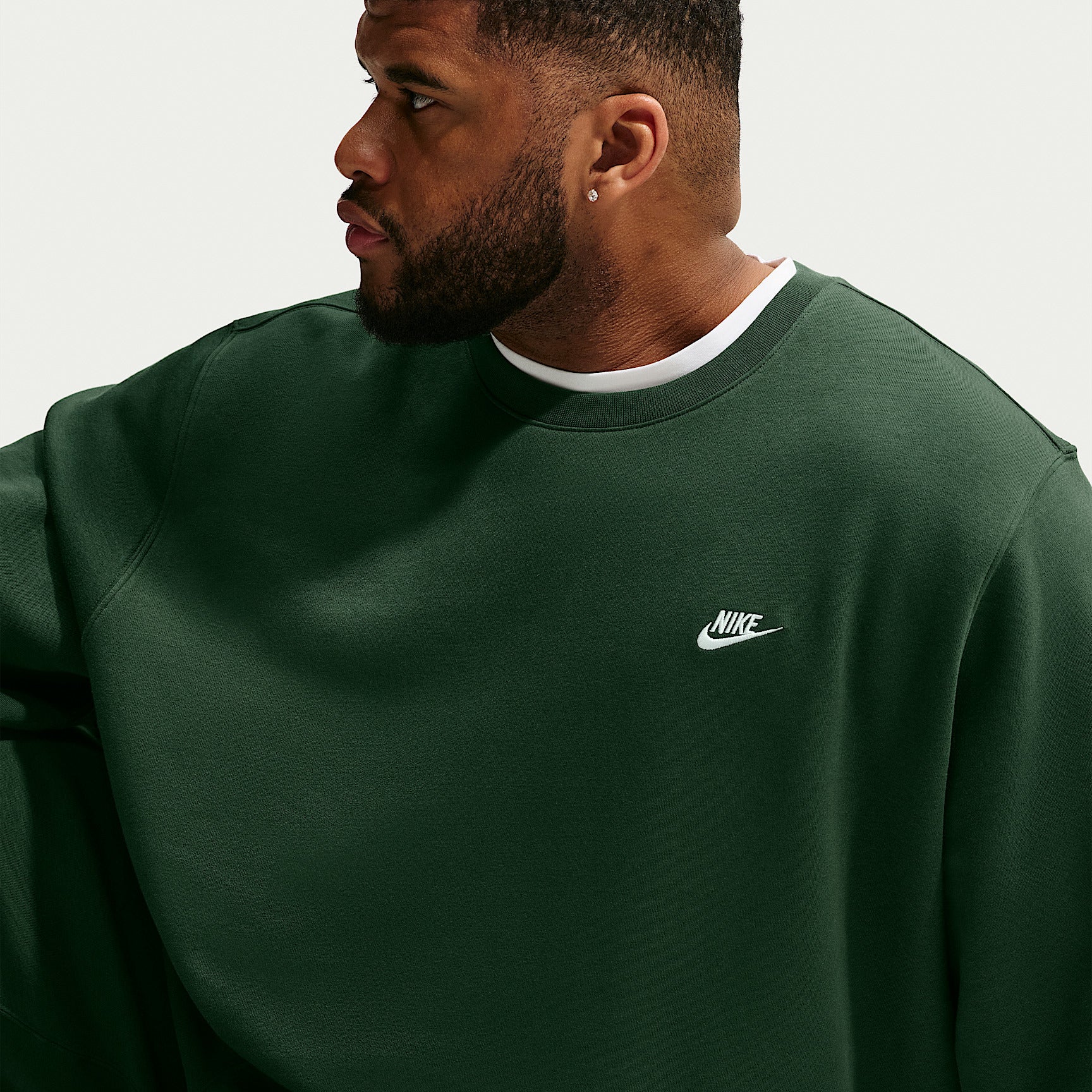 Felpa Club Girocollo in Fleece - Verde