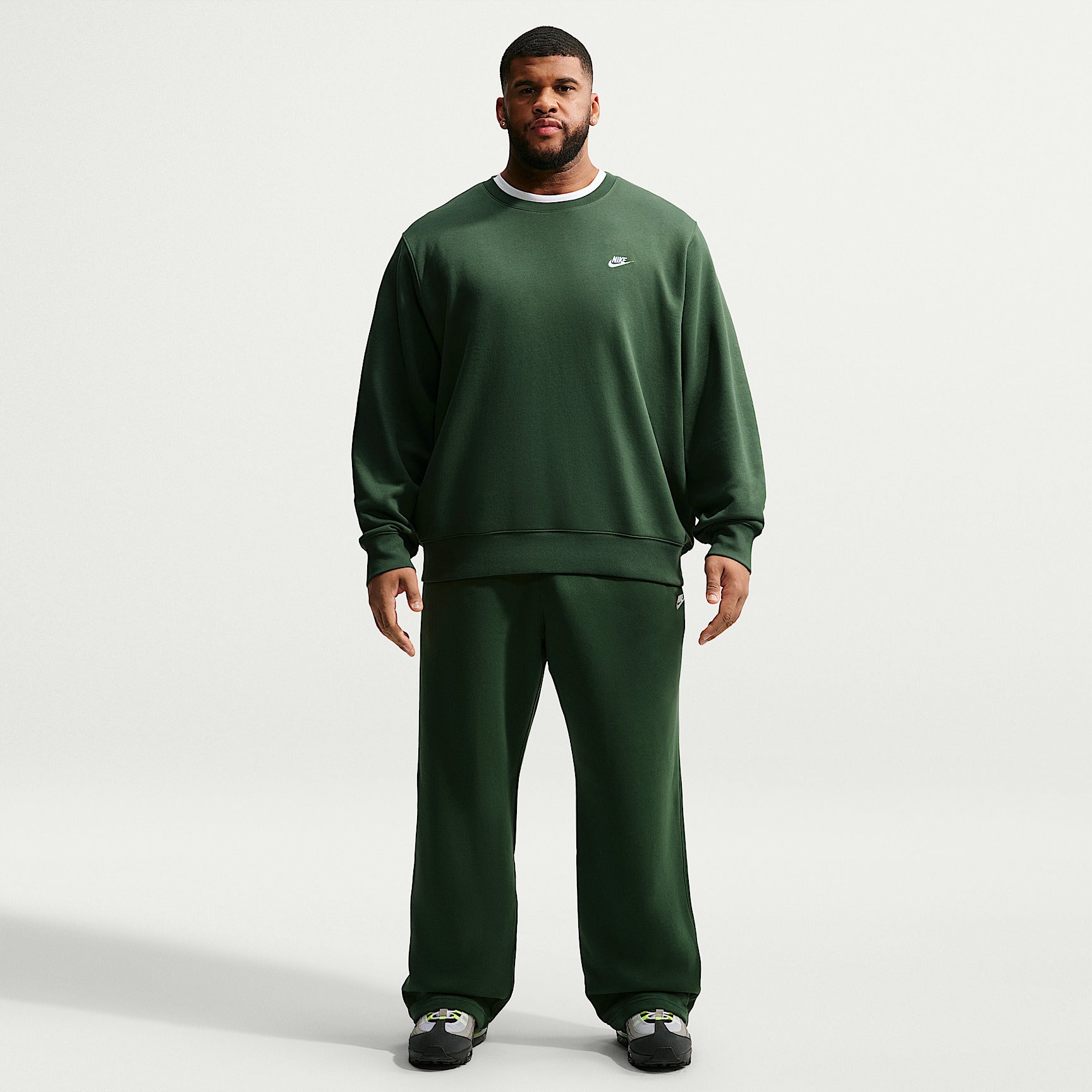 Felpa Club Girocollo in Fleece - Verde
