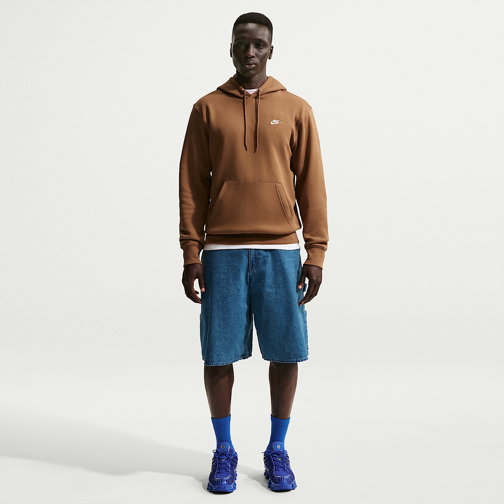 Felpa Club Pullover con Cappuccio - Marrone