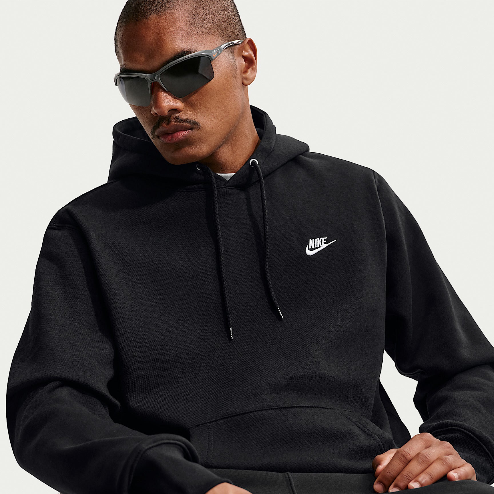 Felpa Club Pullover con Cappuccio - Nero