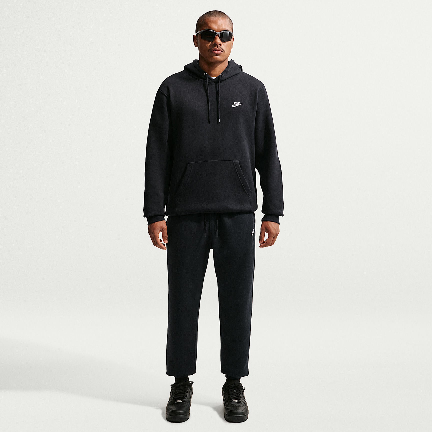 Felpa Club Pullover con Cappuccio - Nero