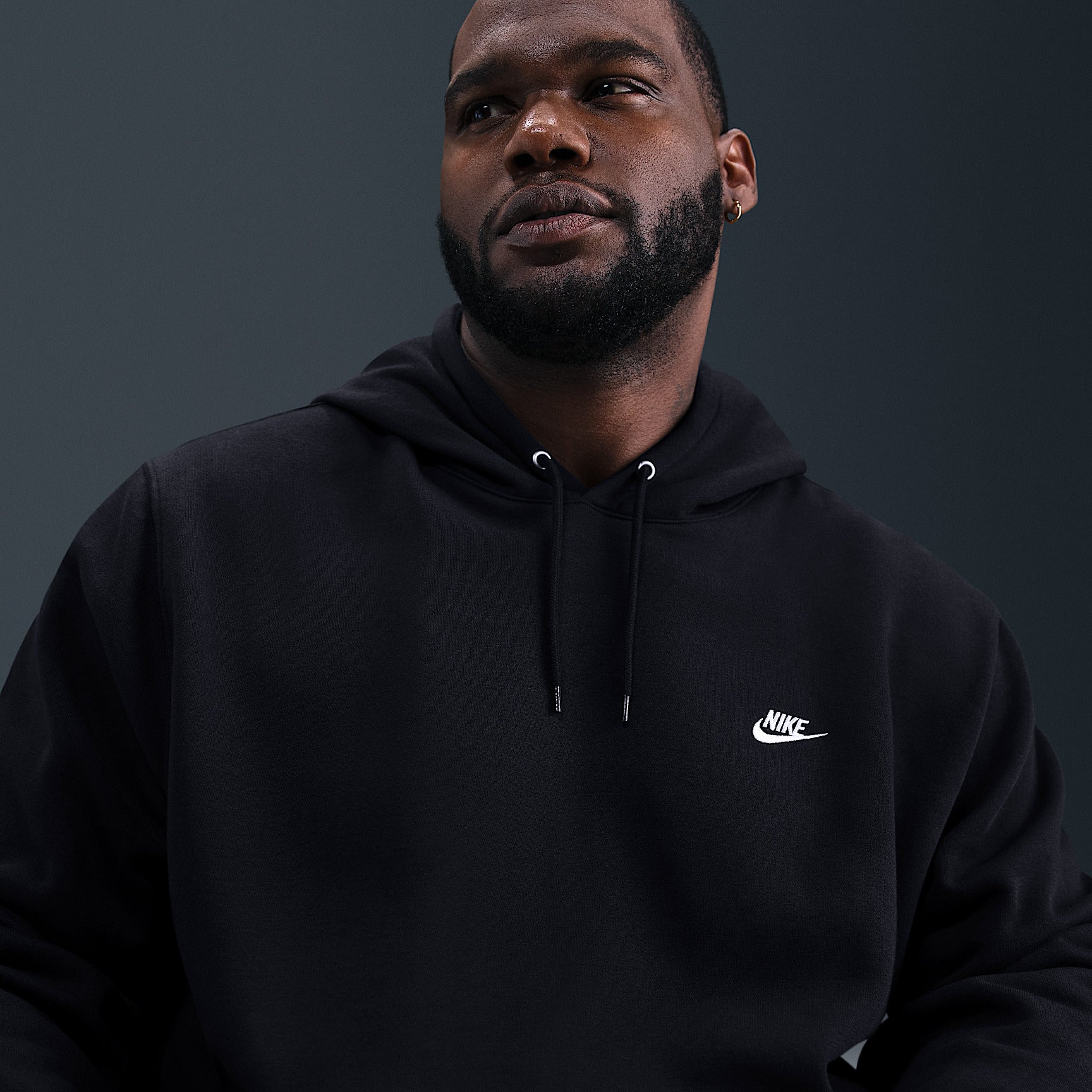 Felpa Club Pullover con Cappuccio - Nero