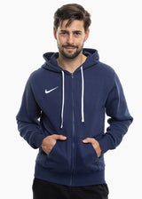 Felpa Park 26 Fleece con Cappuccio e Zip Intera - Blu Navy