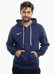 Felpa Park 26 Fleece con Cappuccio e Zip Intera - Blu Navy