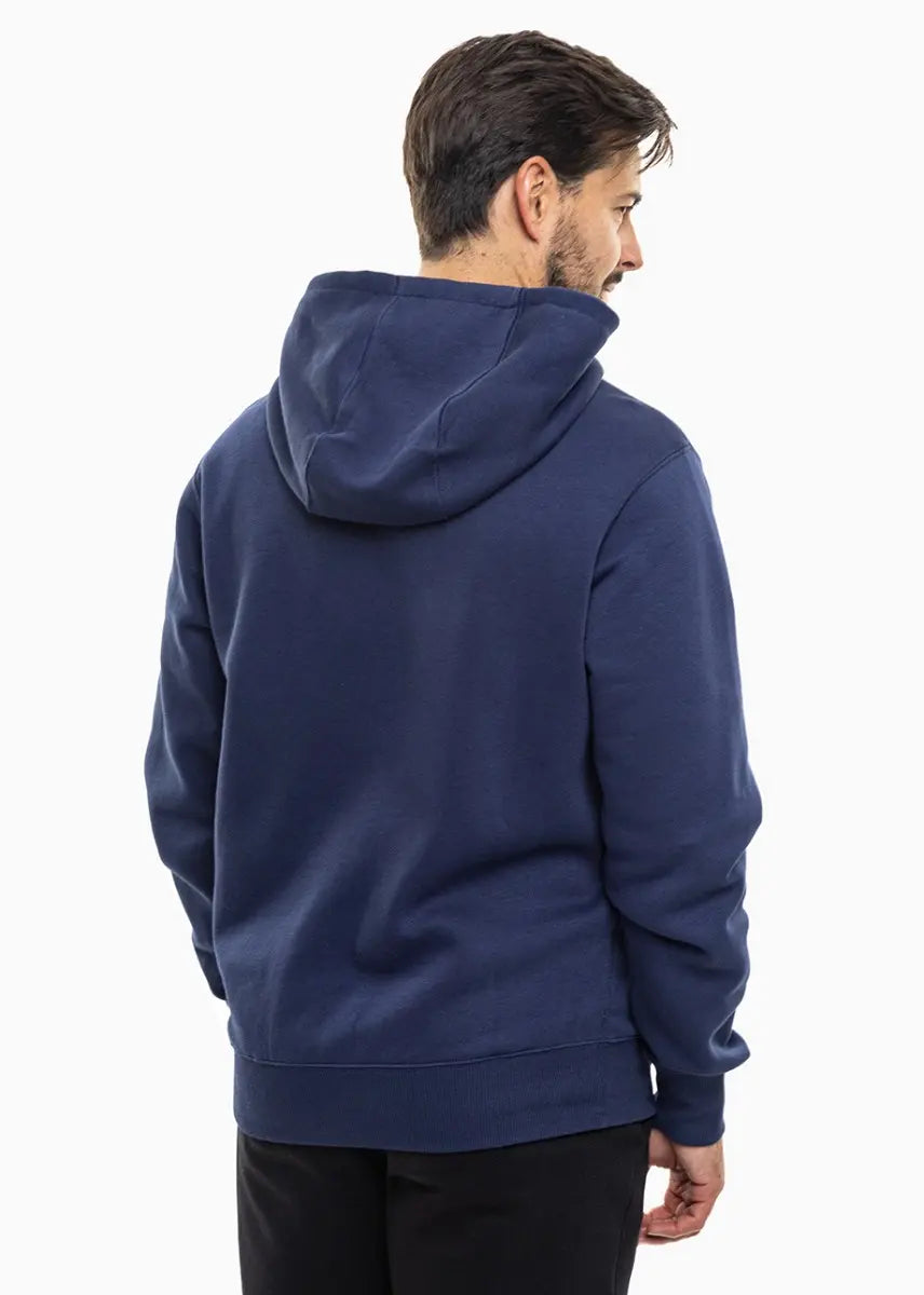 Felpa Park 26 Fleece con Cappuccio e Zip Intera - Blu Navy