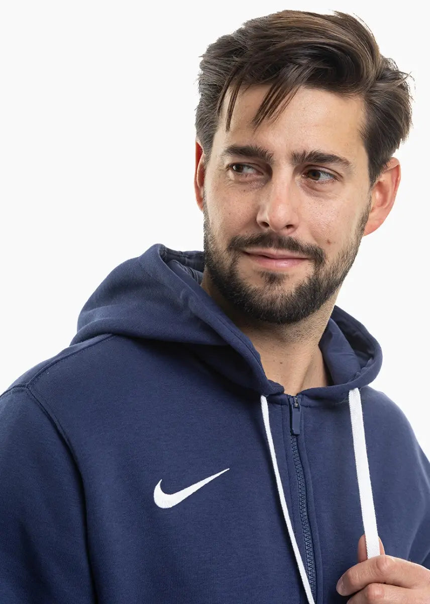 Felpa Park 26 Fleece con Cappuccio e Zip Intera - Blu Navy