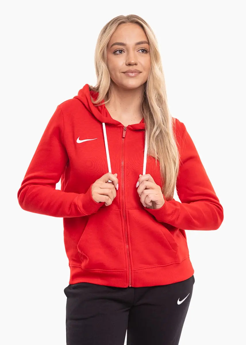 Felpa Park 26 Fleece con Cappuccio e Zip Intera (Donna) - Rosso