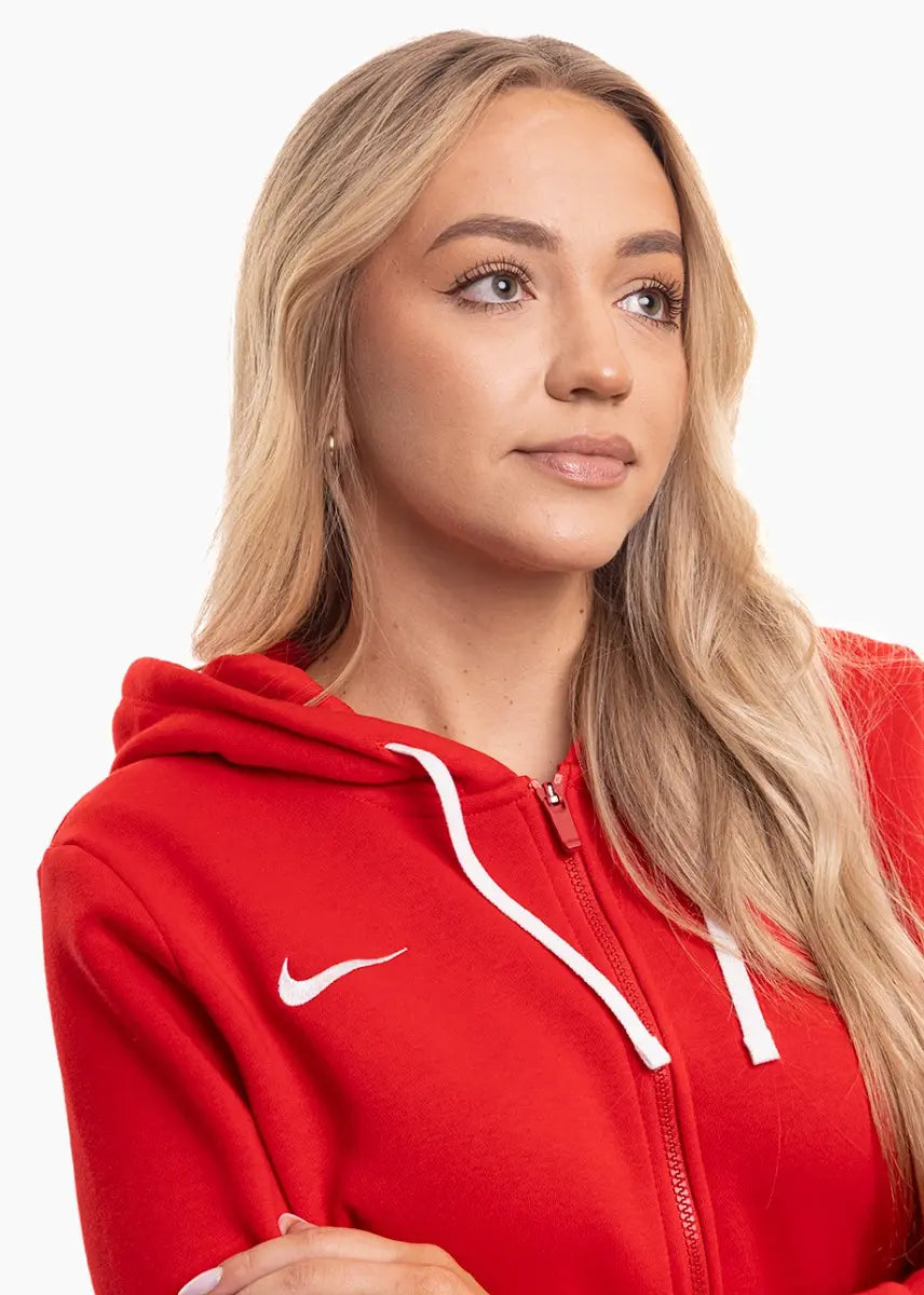 Felpa Park 26 Fleece con Cappuccio e Zip Intera (Donna) - Rosso
