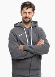 Felpa Park 26 Fleece con Cappuccio e Zip Intera - Grigio