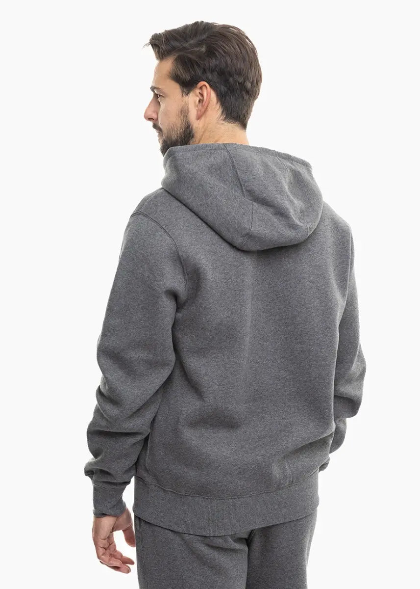 Felpa Park 26 Fleece con Cappuccio e Zip Intera - Grigio