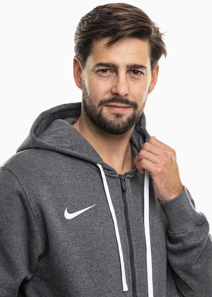 Felpa Park 26 Fleece con Cappuccio e Zip Intera - Grigio