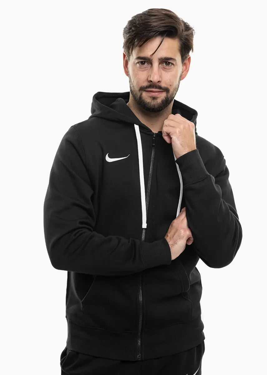 Felpa Park 26 Fleece con Cappuccio e Zip Intera - Nero