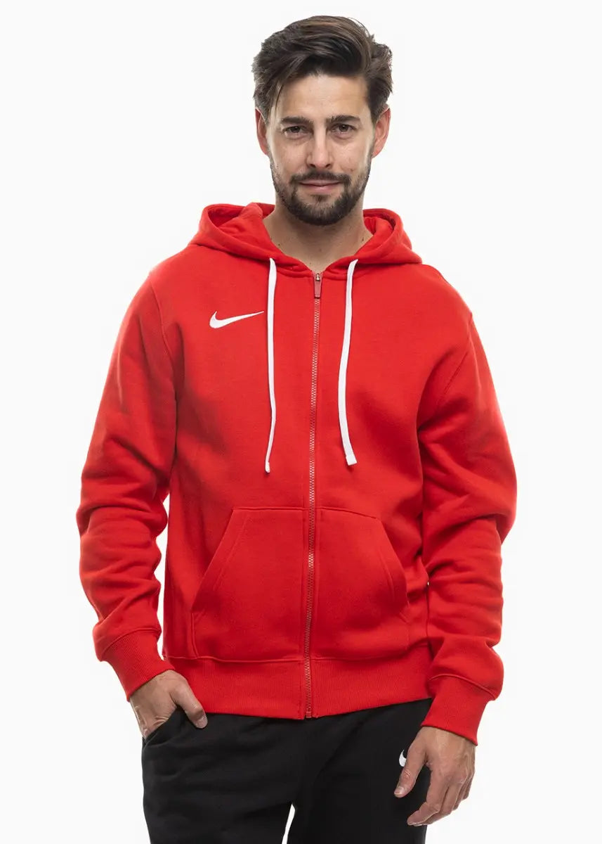 Felpa Park 26 Fleece con Cappuccio e Zip Intera - Rosso