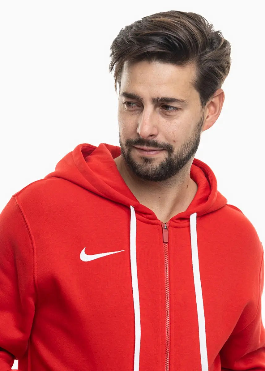 Felpa Park 26 Fleece con Cappuccio e Zip Intera - Rosso