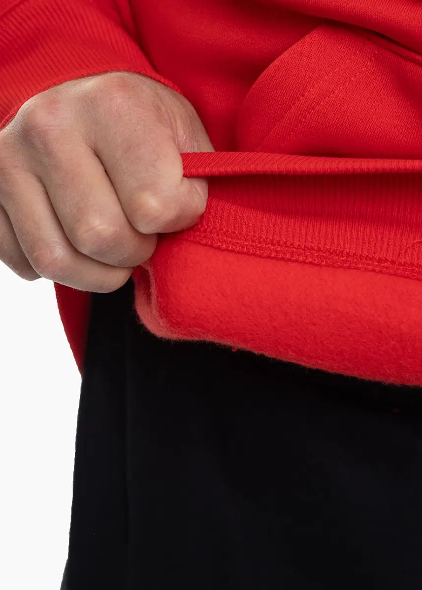 Felpa Park 26 Fleece con Cappuccio e Zip Intera - Rosso