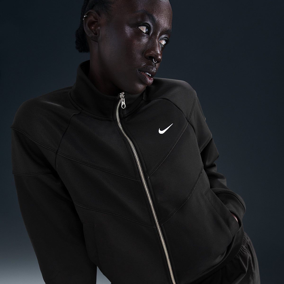 Giacca Windrunner Sportswear in Maglia - Nero