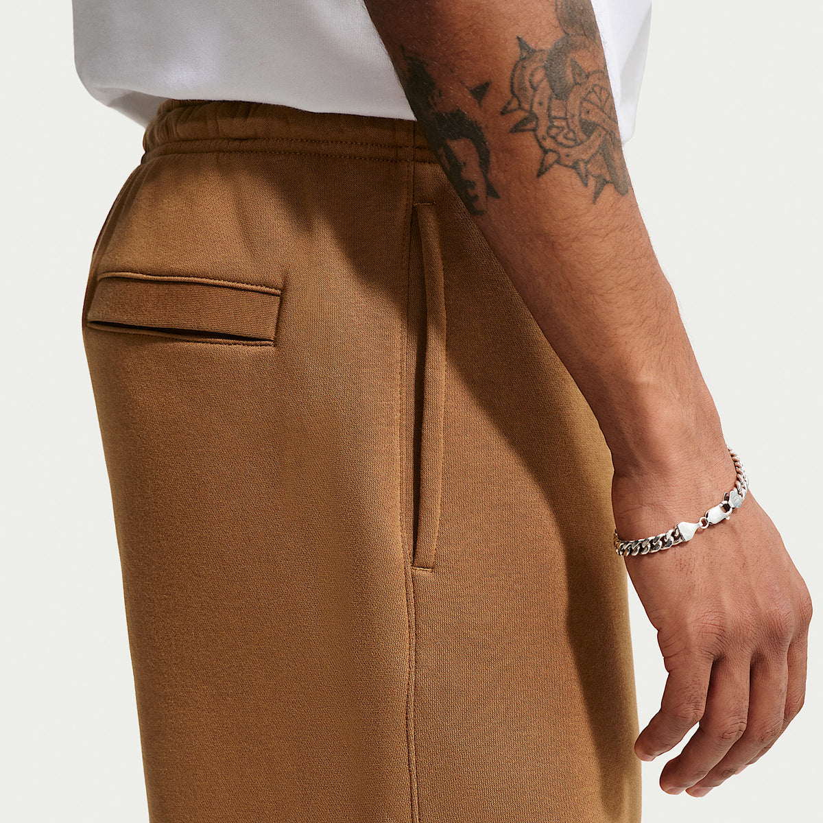 Pantaloni Club in Fleece con Orlo Aperto - Marrone