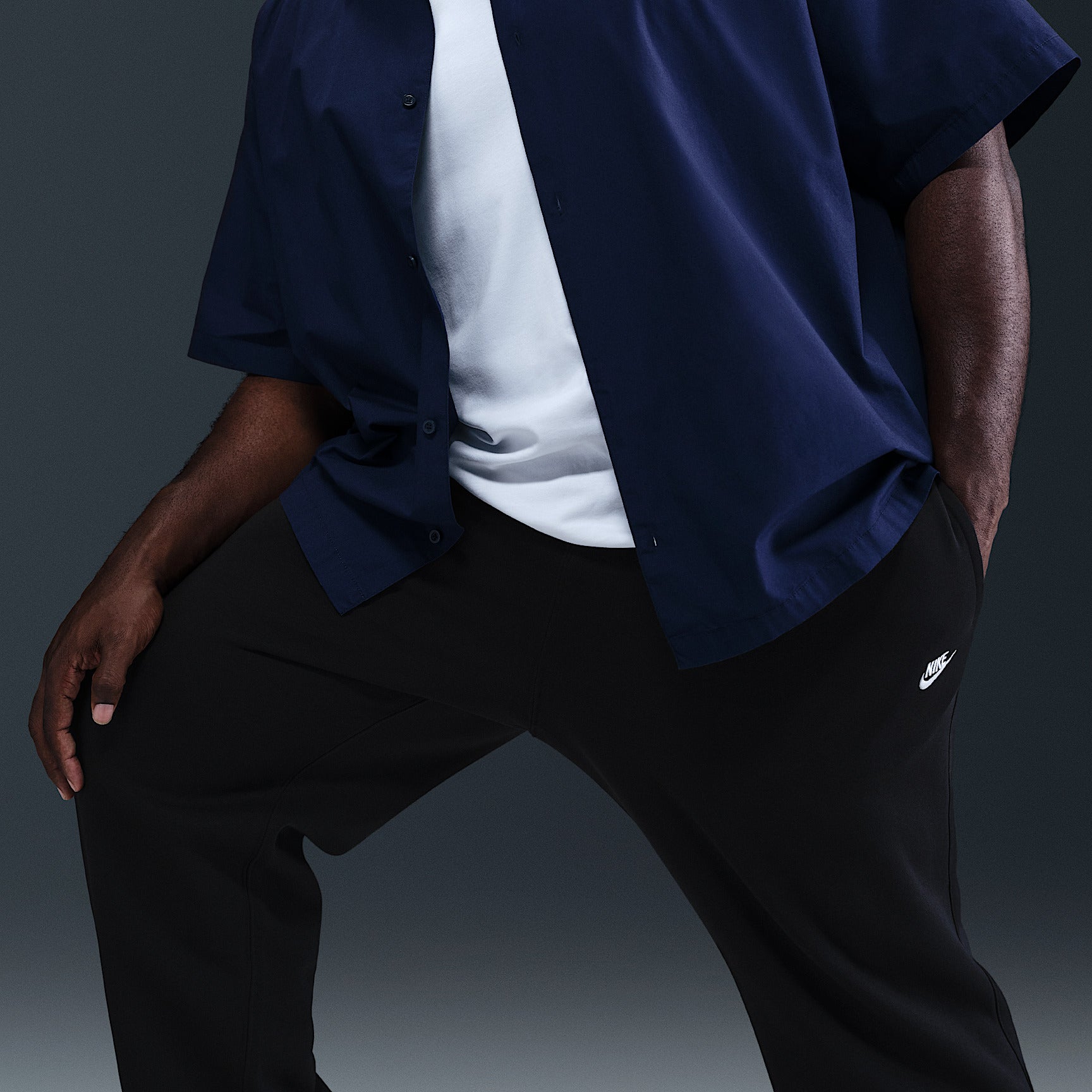 Pantaloni Club in Fleece con Orlo Aperto - Nero