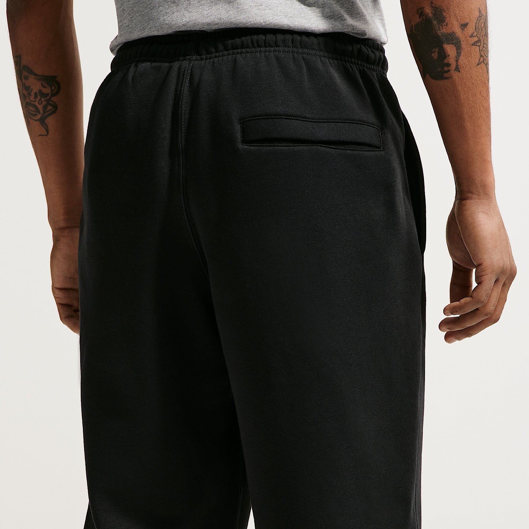 Pantaloni Club in Fleece con Orlo Aperto - Nero