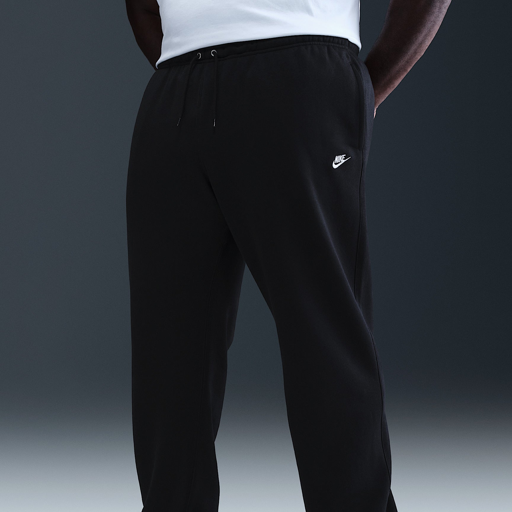Pantaloni Club in Fleece con Orlo Aperto - Nero