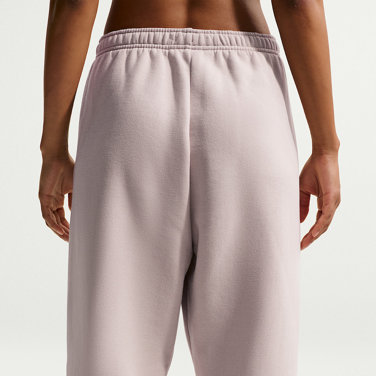 Pantaloni Studio Fleece Oversize a Vita Alta - Beige