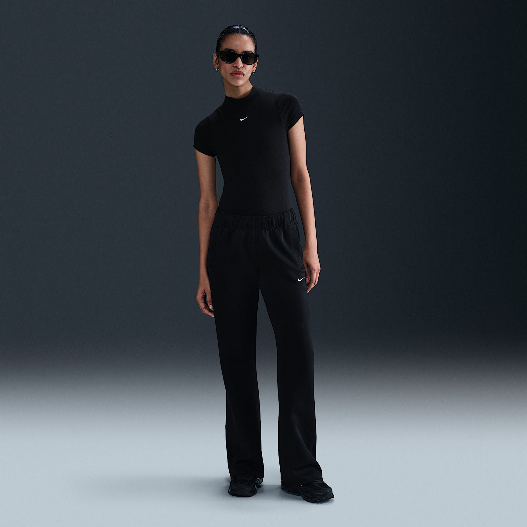 Pantaloni Windrunner Sportswear Slim Fit in Maglia - Nero